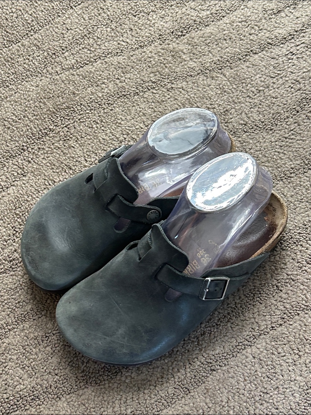 Birkenstock Boston Black Leather Clogs Size 36